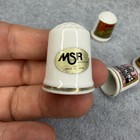 Lot Of 4 Advertising Thimbles 1980 Fp Porcelain Franklin Mint Vintage Msr