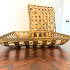 Vintage Square Tobacco Baskets Set 2 Rustic Primitive Farmhouse 19 75    Decor