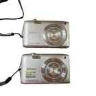 Nikon Coolpix S3300 Camera Lot For Parts Repair 2 Batteries 2 Sandisk Sd Cards
