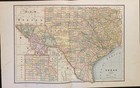 1886 Texas Large Antique Map   Arkansas   Indian Territory  Cram s Atlas