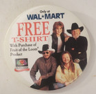 Vintage 1997 Wal Mart Fruit Of The Loom Hank Jr  Tritt  Daniels  Messina Pinback
