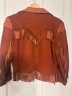 Vtg Roy Rogers King Of The Cowboys Brown Suede Leather Jacket Boys Youth Trigger
