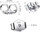 30pcs 15 Pairs 925 Sterling Silver Earring Backs Replacement Secure Ear Locking