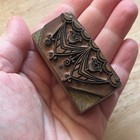Antique Vintage Letterpress Tulip Banner Copper Wood Print Block Stamp 2x1 1 8 