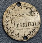 1884 Seated Liberty Dime     Silver Love Token Ornately Engraved    grandma   