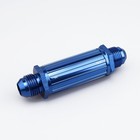 Aluminum An8 Billet Inlet Fuel Filter  In out -8 An  30 Micron Bronze Insert
