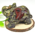 Natural Dragon Blood Quartz Crystal Gem Stone Carved Vivid Elephant Statue Decor