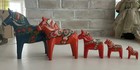 Set 5 Vtg swedish Dala Horses     Nils Olsson Akta Dalahemslojd     Hand Pained
