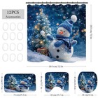 Christmas Shower Curtain Set With Bath Mat  sd-curtain Set-snowman04 