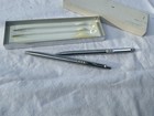 Vintage Paper Mate Pen   Mechanical Pencil Set Stainless Steel W box Usa
