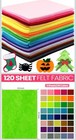 120 Pcs 12 X 8 Inch Felt Sheets Assorted Color Craft Squares Stiff Paper Diy