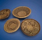 Lot Hand Woven Baskets Small Shallow Vase Shape Decor Southwestern Design 5 