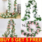 45 Flowers 8ft Artificial Flower Rose Fake Hanging Garland Party Wedding Decor