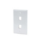 100 Pack Lot Keystone 2 Hole Port Jack Wall Face Plate Network Cat5e Cat6 White