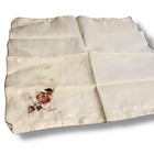 Vtg Rose Embroidered Fine Linen Hankerchief See All Photos Wedding Bridal