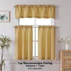 Chyhomenyc Gold Valance For Windows  Light Filtering Faux Linen Textured Small W