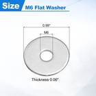 50pcs Fender Washers M6 304 Stainless Steel Flat Washer 25mm Od 1 5mm Thick 