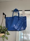 Goyard Rare Soldout  Goyardine Saint Louis Pm Bag Blue Tote Handbag