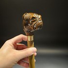 36  Antique Style Bulldog Dog Head Walking Stick Cane