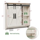 Farmhouse Medicine Cabinet 2 Sliding Barn Doors 3 Tier Rustic Wood Wall Stora   