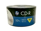 Hp Cd-r 700mb 52x Logo Branded Blank Discs - 50 Pack Bulk Wrap  Recordable Media