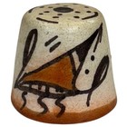 Southwestern Hand Painted Signed Clay Thimble Vintage Travel Souvenir 3 4 