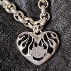 Harley Davidson Motorcycle Sterling Silver Flaming Heart Bracelet Charm