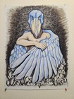 Surrealism Drawing   fear Of Birds   Original Art  Colored Pencil   Ink
