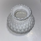 Vintage Diamond Quilt Ruffle White Milk Glass Lamp Shade 5 3 4   x 4 1 4   