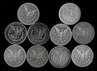 Ten  10  Morgan Dollars 90  Silver  1880-1901   lower Grade cull  Lot C08