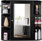 Bathroom Medicine Cabinet With Mirror  Wall Cabinet With 2 Adjustable Shelves   
