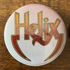 Helix Lot Of 4 Vintage Heavy Metal Buttons Jacket Pin Pinbacks