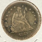 1875 Seated Liberty Quarter Silver Love Token   W l g c    Sp 1447