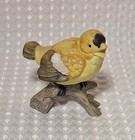 Vintage Yellow Bird On Log Goldfinch Figurine Figure Small 3  Ceramic Porcelain