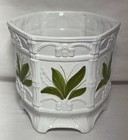Vintage Chinoiserie Porcelain Bamboo Planter Footed Jardini  re Made In Portugal