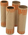 144 Count Crimped End Preformed Cartridge Coin Wrappers Tubes For Quarters