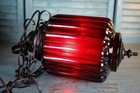 Vintage 1960 s-1970 s Red Glass Globe Hanging Light Swag Lamp Retro W diffuser