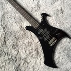 Black 4 Strings Modern Electric Bass Guitars Color Digital Inlay Fretboard