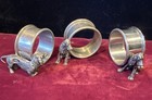 Set 3 Dog Antique Victorian Figural Pewter Napkin Ring Spaniel Dachshund