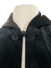 Vintage 1980s Js Collections Black Velvet Long Maxi Opera Hooded Cloak Cape M