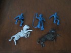 Vintage 1950 s Marx 60mm Roy Rogers Blue Cowboy Lot   54mm Rearing Horses