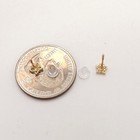 10k Gold Butterfly Stud Earrings Clear Stones Screwback Tiny Baby Child