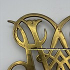 Vintage 1950 Colonial Williamsburg Queen Ann Cypher Stamped Brass Trivet Patina