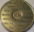 Alcoholics Anonymous 19 Year Aa Back Bronze Medallion Chip Coin Token Sobriety 