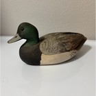 Vintage 1983 Hand Carved Wooden Mallard Duck Decoy Signed Decorative Figurine