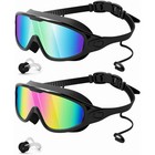 2 Pack Anti Fog Leak Proof Swim Goggles For Adults With Ear Plugs