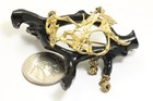 Vintage Handmade Organic Black Coral Brooch Pin