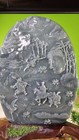 Carved Guatemalan Jade  Journey To The West Display Plaque On Wood Stand
