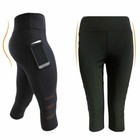 Womens Capri Yoga Workout Running Gym Sport Pants Leggings Fitness Mesh S m l xl