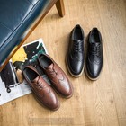 Spring Retro Korean Casual Leather Shoes Mens Chic Business British Brogue Shoes